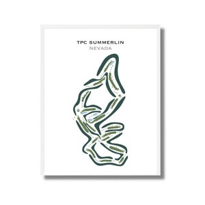 TPC Summerlin, Nevada | Golfbaankaart, golfkaart, golfer cadeau voor hem, scorecardlay-out, cadeau golfer vriendje, kunstdruk INGELIJST