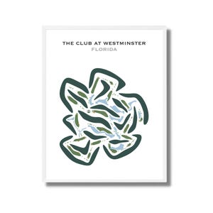 The Club de Westminster, Floride | Carte du parcours de golf, carte du golf, cadeau golfeur pour lui, mise en page de la carte de score, cadeau petit ami golfeur, impression d'art sans cadre