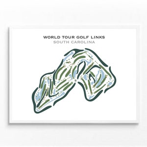 World Tour Golf Links, Caroline du Sud | Carte du parcours de golf, carte du golf, cadeau golfeur pour lui, mise en page de la carte de score, cadeau petit ami golfeur, impression d'art sans cadre
