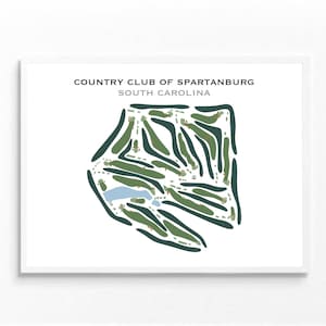 Country Club of Spartanburg, SC | Golf Course Map, Decor, Golfer Gift For Him,Scorecard Layout, Golfer Boyfriend Gift, Art Print Decor