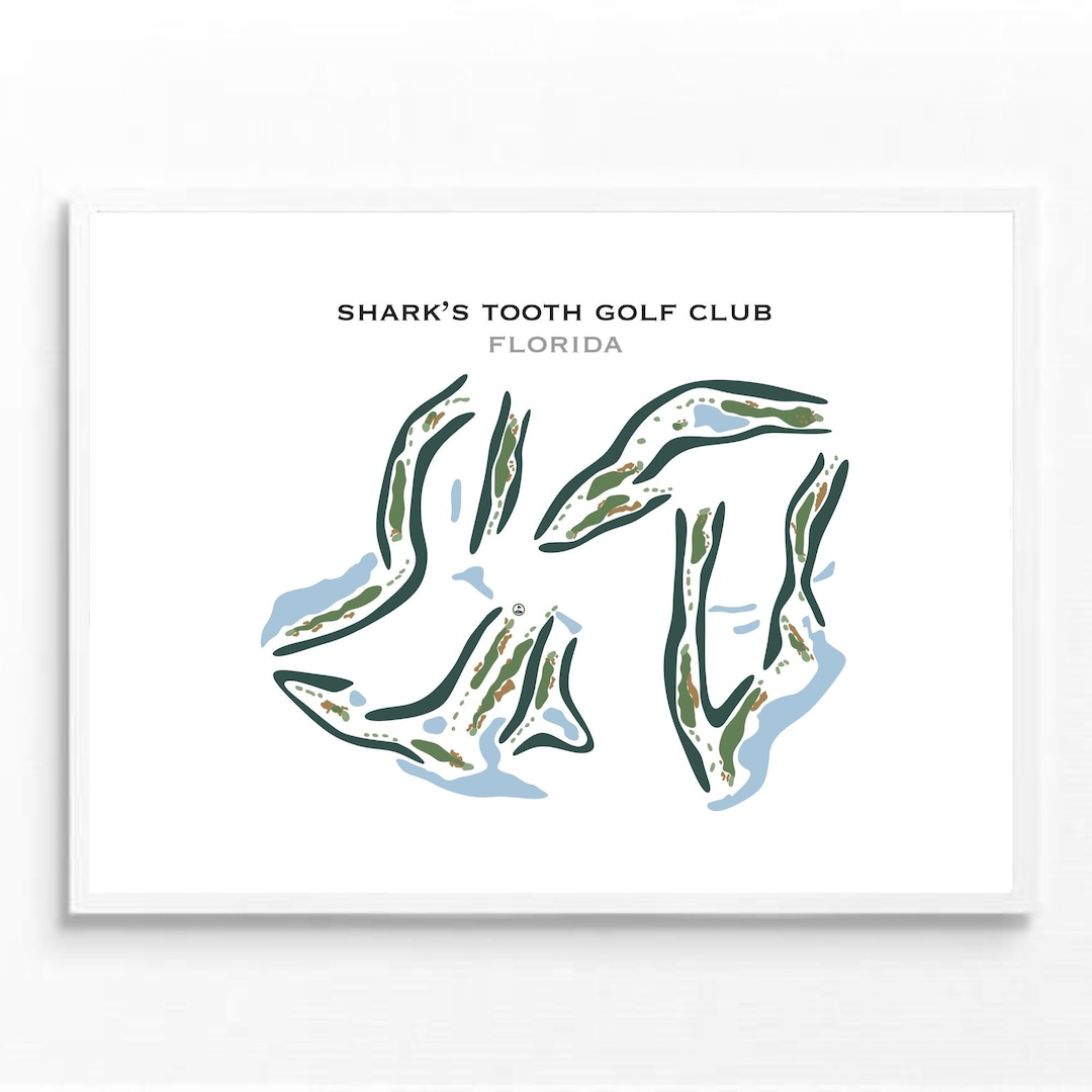 Sharks Tooth Golf Club, FL Golf Course Map, Home Decor, Golfer Gift for