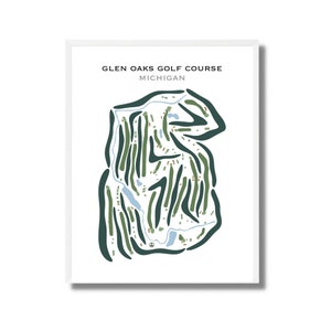 Glen Oaks Golf Club, MI | Kunstdruck, Golf Karte, Golf Karte, Golf Karte, Score Karte, Golf Karte, Kunstdruck UNGERAHMT, für Sie und Ihn