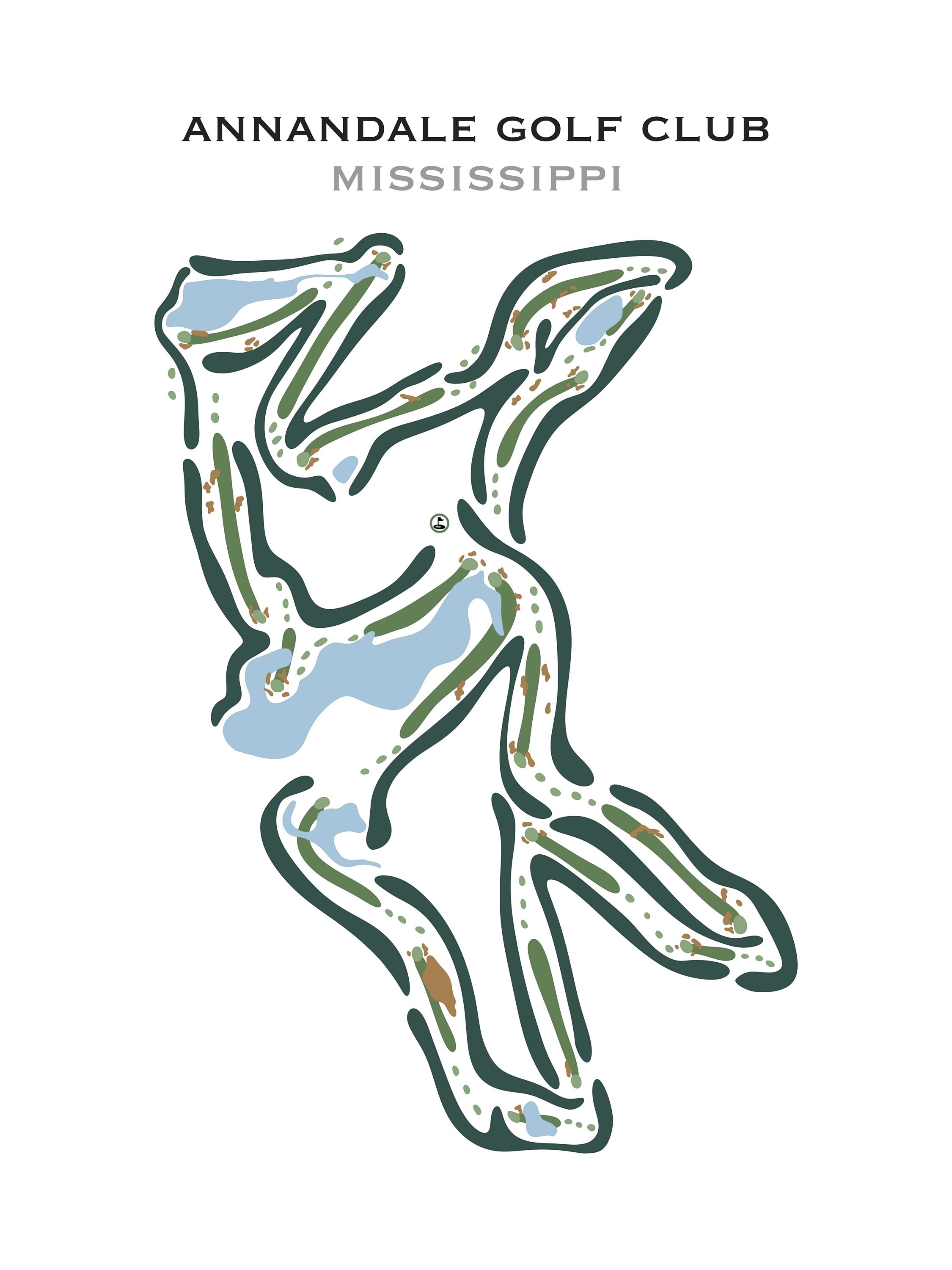 Annandale Golf Club MS Golf Course Map Home Decor Golfer Etsy