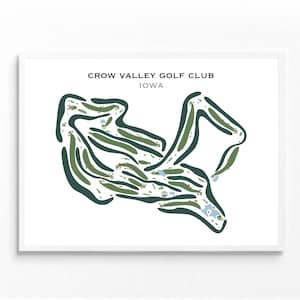 Crow Valley Golf Club, Iowa, golfbaankaart, golfprint, golfhuisdecoratie, jubileumcadeau, aquarelstijl kunstprint INGELIJSTE