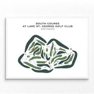 South Course bij Lake St. George Golf Club, ON | Golfbaankaart, golfkaart, golfer cadeau voor hem, scorecard, golfer cadeau, kunstdruk INGELIJST