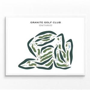 Club de golf Granite, Ontario | Carte du parcours de golf, carte du golf, cadeau golfeur pour lui, mise en page de la carte de score, cadeau petit ami golfeur, impression d'art sans cadre