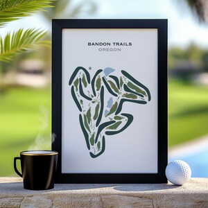 Bandon Trails, Oregon, Golf Course Map, Golf Gifts for Men, Golf Art Décor, Golf Gifts for Him, Birthday Gift for her, Custom Golf Map Towel