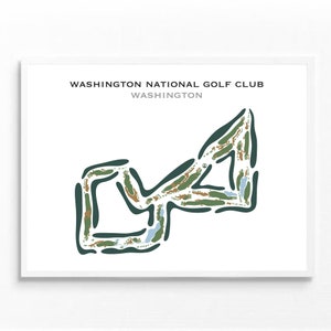 Washington National Golf Club, WA | Golf Platz Karte, Dekor, Golfspieler Geschenk, Scorekarte Layout, Golfspieler Freund Geschenk, Kunstdruck UNGERAHMT