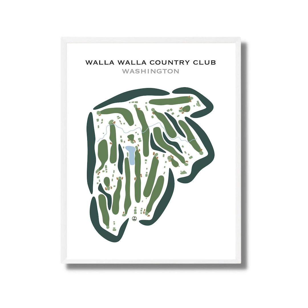 Walla Walla Country Club, WA | Golf Course Map, Golf Map, Golfer Gift ...