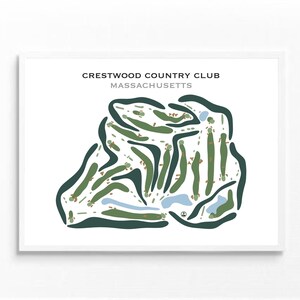 Crestwood Country Club, Massachusetts | Golf Home Décor, Golf Course Print, Golf Wall Art, Golf Lover | Watercolor Style Art Print Unframed