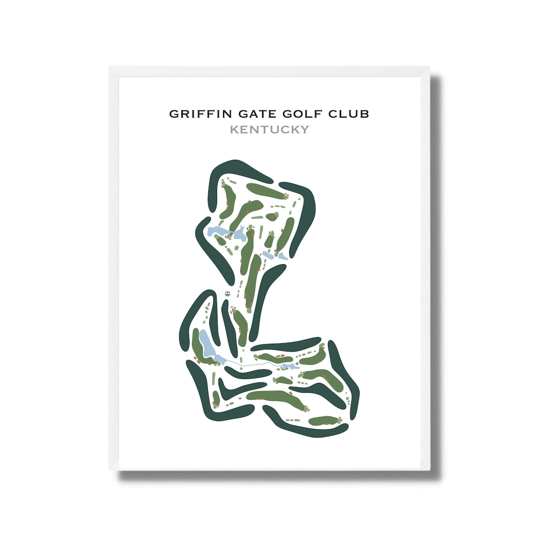 Griffin Gate Golf Club, KY Golf Course Map, Home Decor, Golfer Gift for