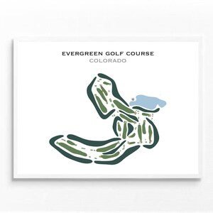 Evergreen Golf Course, CO | Golf Course Map, Golf Map, Golfer Gift For Him, Scorecard Layout, Golfer Boyfriend Gift, Art Print Decor