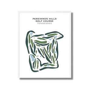 Persimmon Hills Golf Platz, TN | Golf Platz Karte, Dekor, Golfspieler Geschenk, Scorekarte Layout, Golfspieler Freund Geschenk, Kunstdruck UNGERAHMT