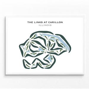 The Links à Carillon, Illinois | Carte du parcours de golf, carte du golf, cadeau golfeur pour lui, mise en page de la carte de score, cadeau petit ami golfeur, impression d'art sans cadre