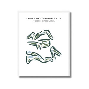  Castle Bay Country Club, Navy | Kunstdruck, Golf Karte, Golf Karte, Landkarte, Score Karte, Landkarte, Golf Karte, Kunstdruck UNGERAHMT, für Sie und Ihn