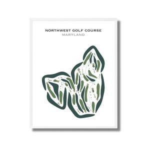 Campo de Golf del Noroeste, MD (18 Hoyos Principales) / Mapa del Campo de Golf, Mapa de Golf, Regalo para un Golfista, Regalo para un Novio Golfista, Lámina Artística SIN MARCO