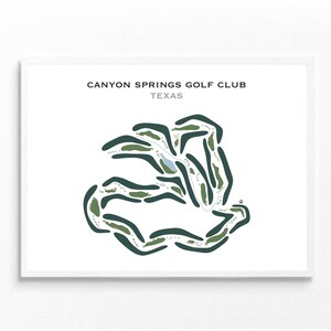 Club de golf de Canyon Springs, Texas | Carte du parcours de golf, carte du golf, cadeau golfeur pour lui, mise en page de la carte de score, cadeau petit ami golfeur, impression d'art sans cadre