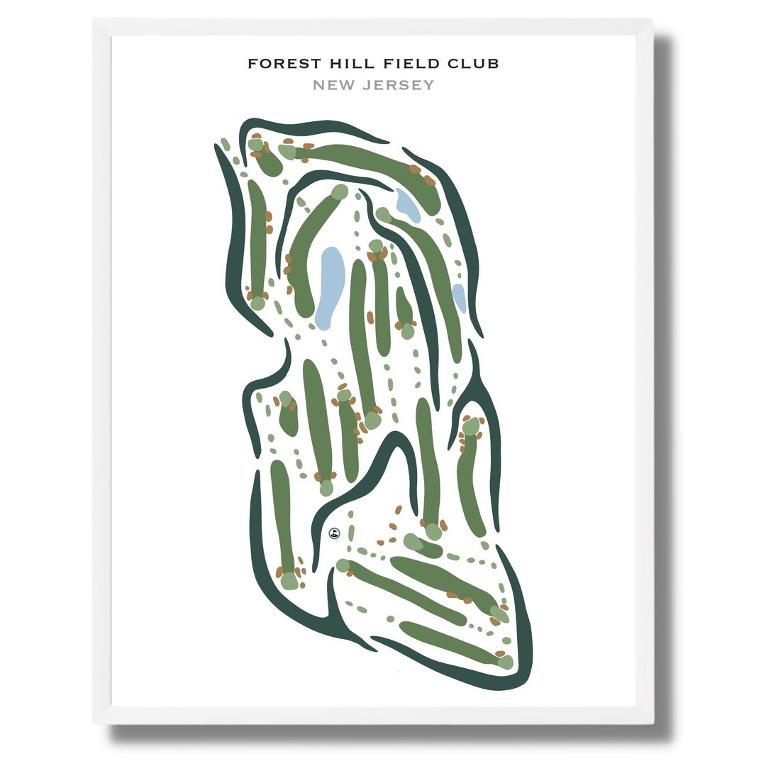 Forest Hill Field Club NJ Golf Course Map Home Decor Etsy