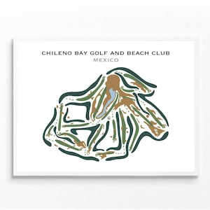 Chileno Bay Golf & Beach Club, Mexiko | Kunstdruck, Kunstdruck, Score Card Layout, Golf Map, Golf Map, Golf Siebdruck, Landkarte, Geschenkidee für Sie, Kunstdruck UNGERAHMT