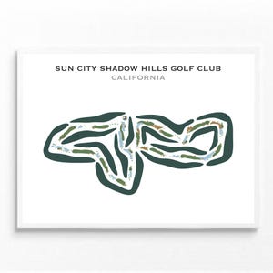 Club de golf de Sun City Shadow Hills, Californie | Carte du parcours de golf, carte du golf, cadeau golfeur pour lui, mise en page de la carte de score, cadeau golfeur BF, impression d'art sans cadre