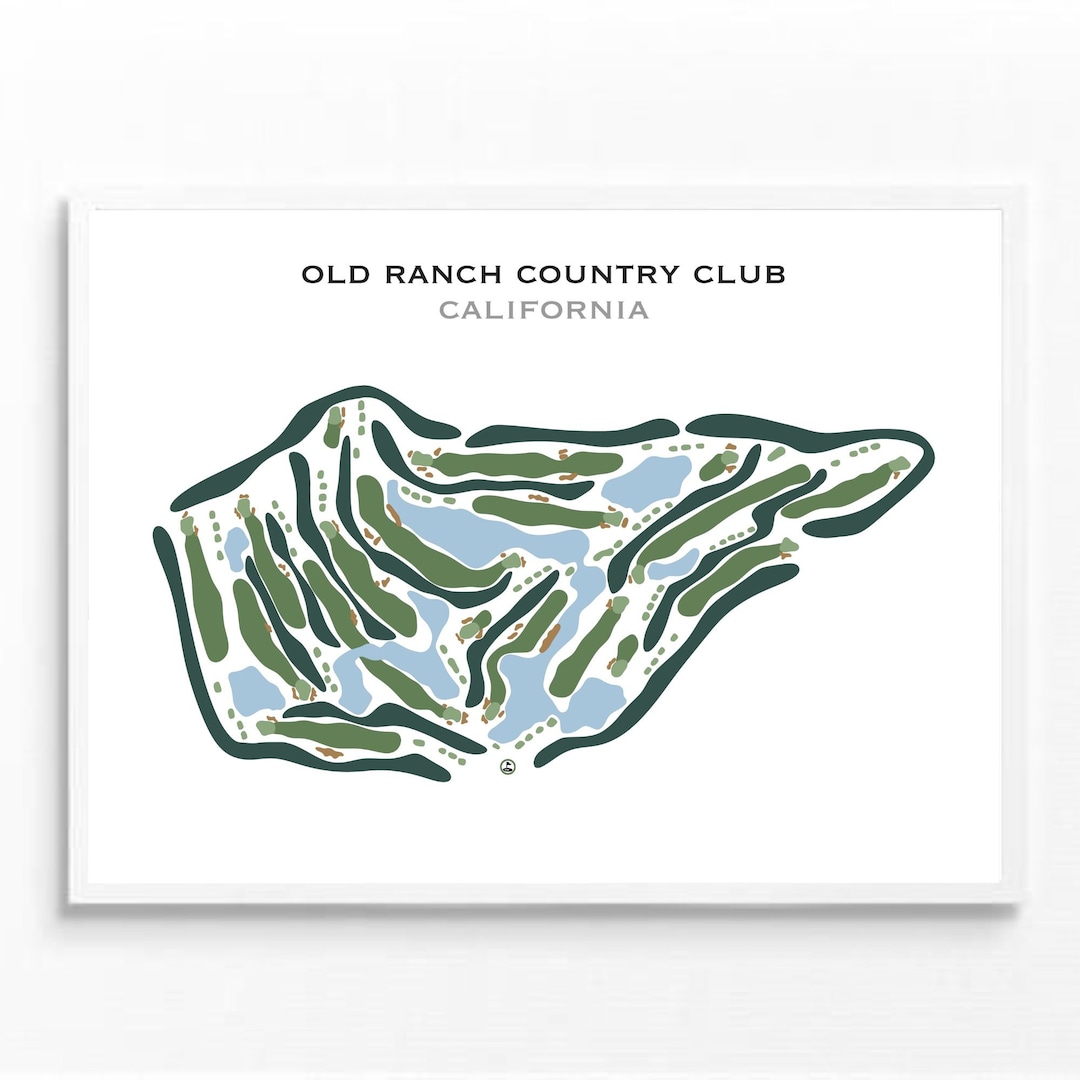Old Ranch Country Club, CA | Golf Course Map, Golf Map, Golfer Gift for ...