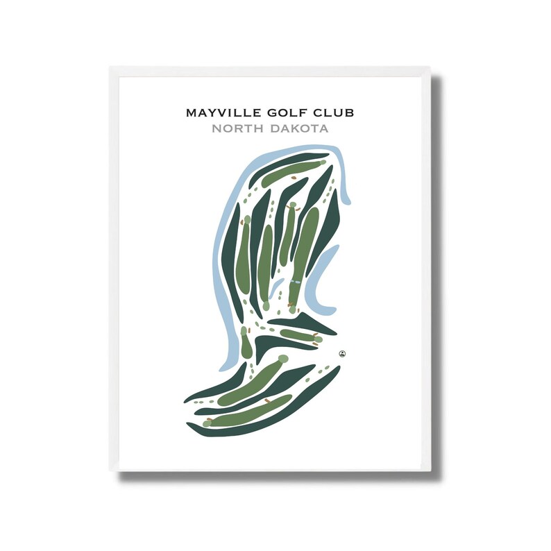 Mayville Golf Club, ND Golf Course Map, Home Decor, Golfer Gift for Him