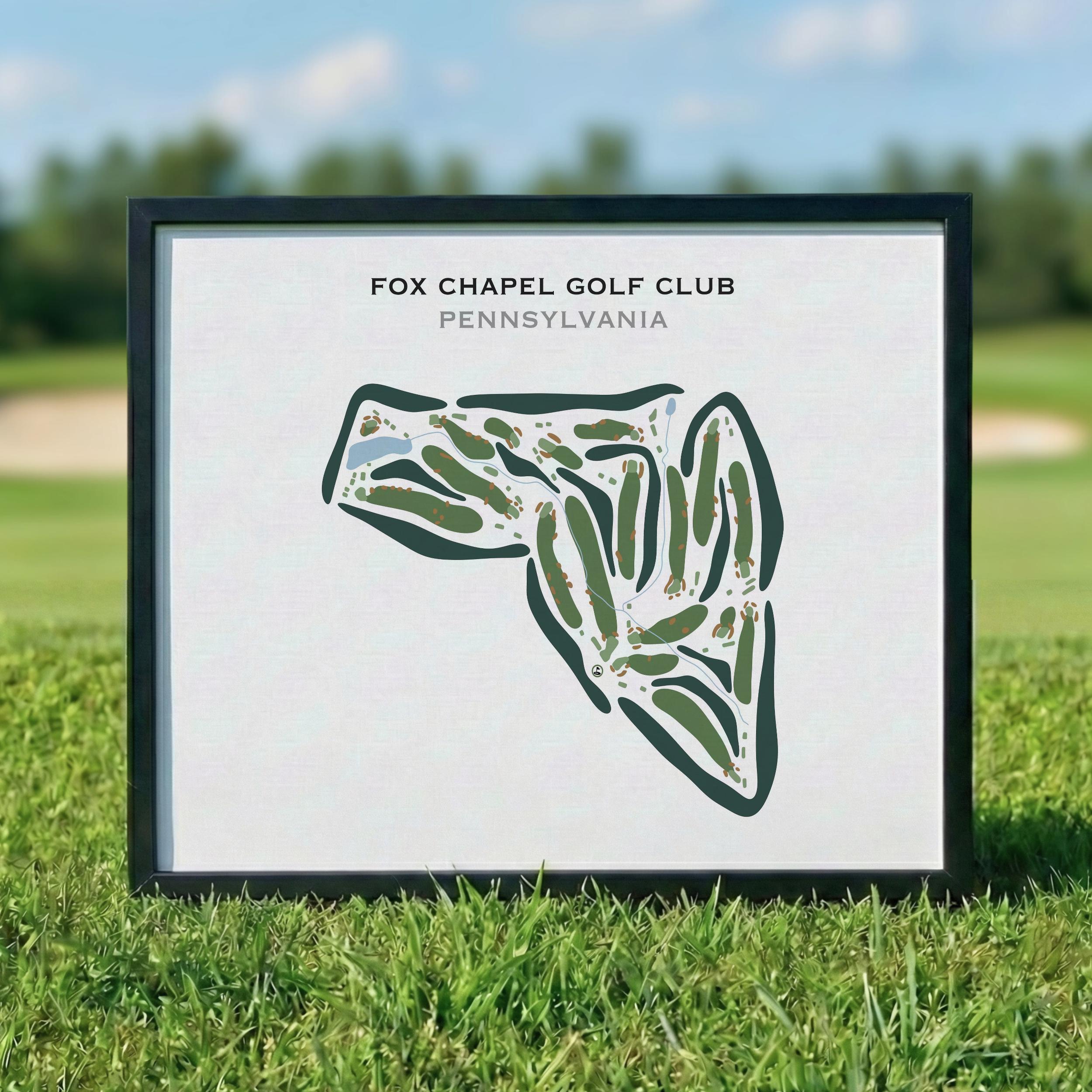Fox Chapel Golf Club, PA Golf Course Map Wall Art, Golf Map Canvas