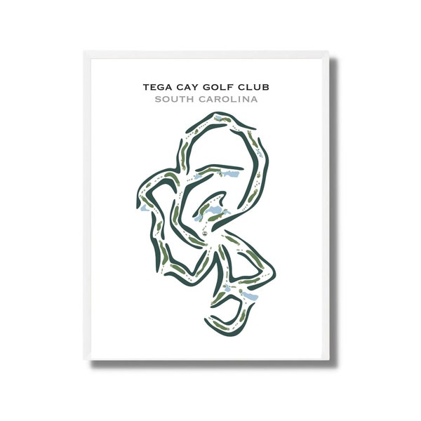 Tega Cay Golf Club, South Carolina | Golf Course Map, Home Decor, Golfer Gift, Scorecard Layout, Golfer Boyfriend Gift, Art Print UNFRAMED