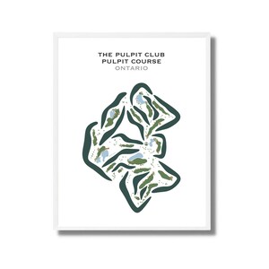 The Pulpit Club - Parcours Pulpit, Canada | Carte du parcours de golf, carte du golf, cadeau golfeur pour lui, mise en page de la carte de score, cadeau golfeur BF, impression d'art sans cadre