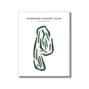 Inverness Country Club, MI | Golf Course Map, Golf Map, Golfer Gift For Him, Scorecard Layout, Golfer Boyfriend Gift, Art Print Decor