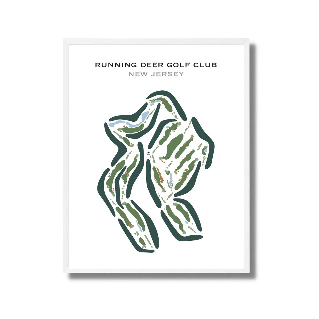 Running Deer Golf Club, NJ | Golf Course Map, Golf Map, Golfer Gift for ...
