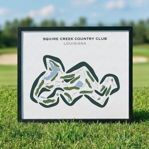 Squire Creek Country Club, Louisiana Golf Course Map Canvas Art, Golf Gifts, Golf Club Décor, Golf Poster Print, Birthday Gift For Men