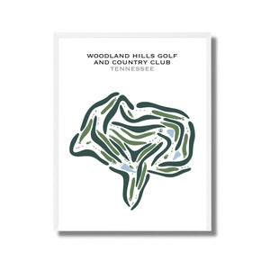 Woodland Hills Golf & Country, TN | Mapa de campo de golfe, mapa de golfe, presente para golfista, layout de cartão de pontuação, presente para namorado golfista, impressão de arte SEM MOLDURA