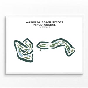 Waikoloa Beach Resort - King&#39;s Course, HI / Mappa del campo da golf, Mappa del golf, Regalo per golfista per lui, Layout della scorecard, Regalo per fidanzato golfista