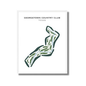 Georgetown Country Club, Tex | Kunstdruck, Golf Karte, Golf Karte, Golf Karte, Score Karte, Golf Karte, Kunstdruck UNGERAHMT, für Sie und Ihn