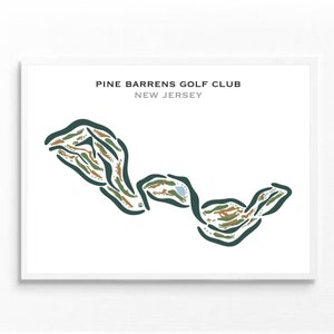 Pine Barrens Golf Club, NJ | Golf Course Map, Golf Map, Golfer Gift For Him, Scorecard Layout, Golfer Boyfriend Gift, Art Print Decor