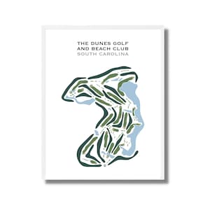 Dunes Golf and Beach Club, SC / Mapa del campo de golf, mapa de golf, regalo de golfista para él, diseño de tarjeta de puntuación, regalo de novio golfista, impresión artística SIN MARCO