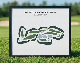 Trinity Alps Golf Course, CA | Golf Course Map, Golf Map, Golfer Gift For Him, Scorecard Layout, Golfer Boyfriend Gift, Art Print Decor