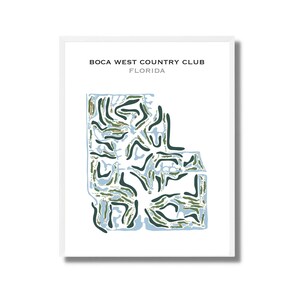 Boca West Country Club, FL | Golf Course Map, Golf Map, Golfer Gift For Him, Scorecard Layout,Golfer Boyfriend Gift, Art Print Decor
