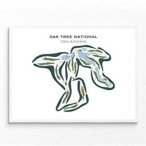 Oak Tree National, Oklahoma | Golf Course Map, Golf Map, Golfer Gift For Him, Scorecard Layout, Golfer Boyfriend Gift, Art Print Decor