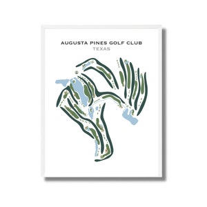 Augusta Pines Golf Club, Texas | Golfbaankaart, golfkaart, golfer cadeau voor hem, scorecardlay-out, cadeau golfer vriendje, kunstdruk INGELIJST