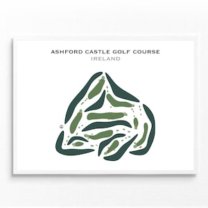 Ashford Castle Golf Club Irland | Kunstdruck, Landkarte, Golf Karte, Golf Karte, Score Karte, Karte, Karte, Landkarte, Karte, Karte, Poster UNGERAHMT, für Sie und Ihn