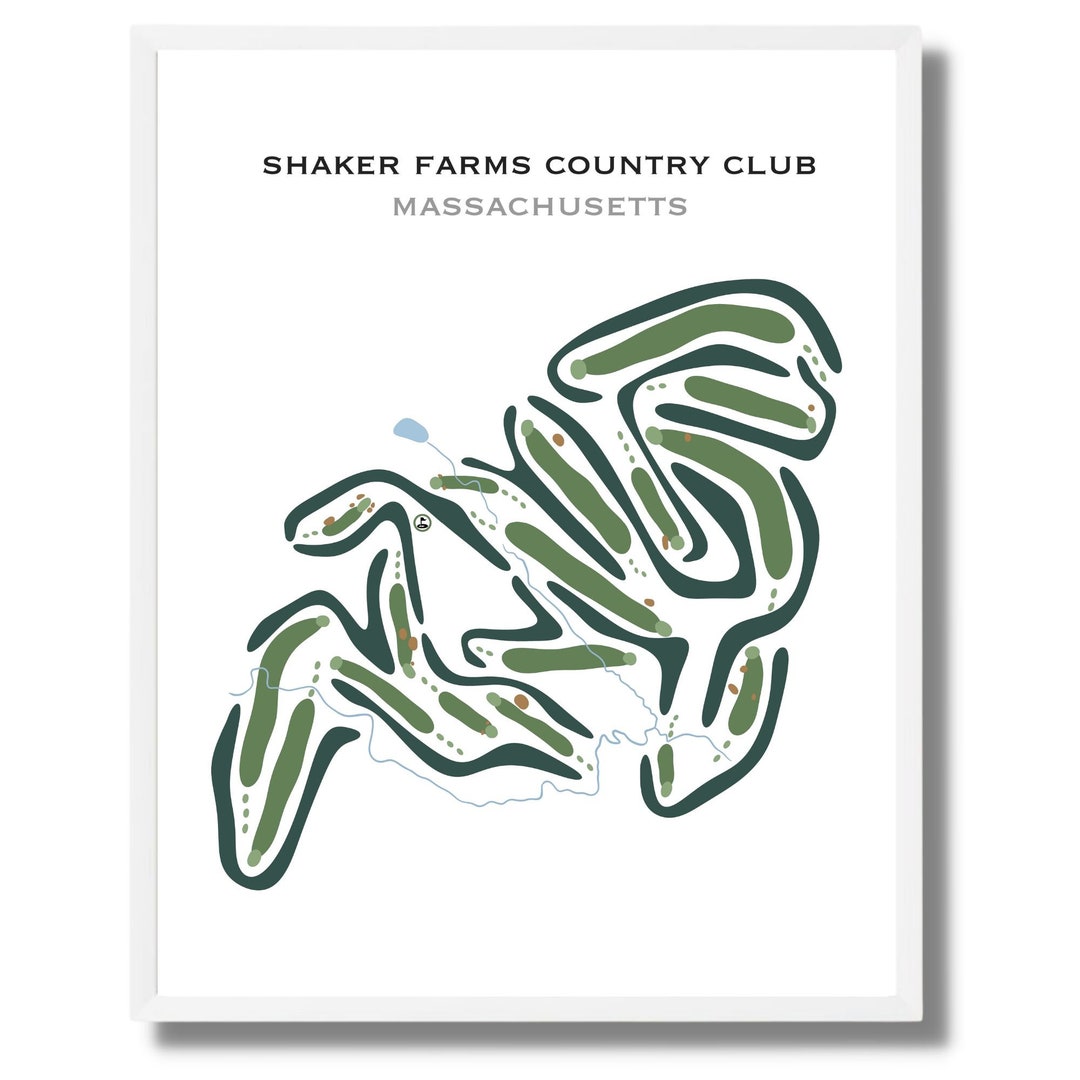 Shaker Farms Country Club MA Golf Course Map Home Decor Etsy