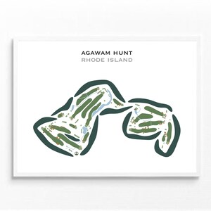 Chasse d'Agawam, Rhode Island | Carte du parcours de golf, carte du golf, cadeau golfeur pour lui, mise en page de la carte de score, cadeau petit ami golfeur, impression d'art sans cadre