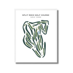 Parcours de golf de Split Rock, NY | Carte du parcours de golf, carte du golf, cadeau golfeur pour lui, mise en page de la carte de score, cadeau petit ami golfeur, impression d'art sans cadre