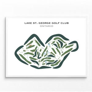 Club de golf du lac St. George, ON | Carte du parcours de golf, carte du golf, cadeau golfeur pour lui, mise en page de la carte de score, cadeau petit ami golfeur, impression d'art sans cadre