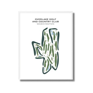 Overlake Golf & Country Club, WA | Golf Course Map, Decor, Golfer Gift For Him, Scorecard Layout, Golfer Boyfriend Gift, Art Print Decor