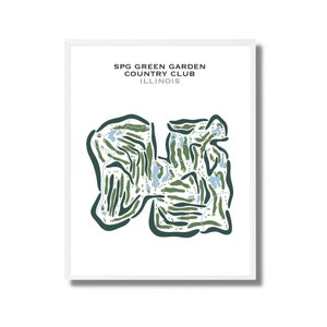 SPG Green Garden Country Club, Illinois, Golf Platz Druck, Golf Thema Kunstwerk, Golf Platz Karte, Scorekarte Layout, Golf Kunstdruck UNGERAHMT