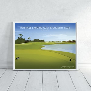 Heritage Landing Golf & Country Club, FL | Signature Hole Golf Art, Golf Décor, Sport Gift for Dad, Golf Lovers Gift, Anniversary Golf Gift