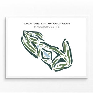 Club de golf de Sagamore Spring, MA | Carte du parcours de golf, carte du golf, cadeau golfeur pour lui, mise en page de la carte de score, cadeau petit ami golfeur, impression d'art sans cadre
